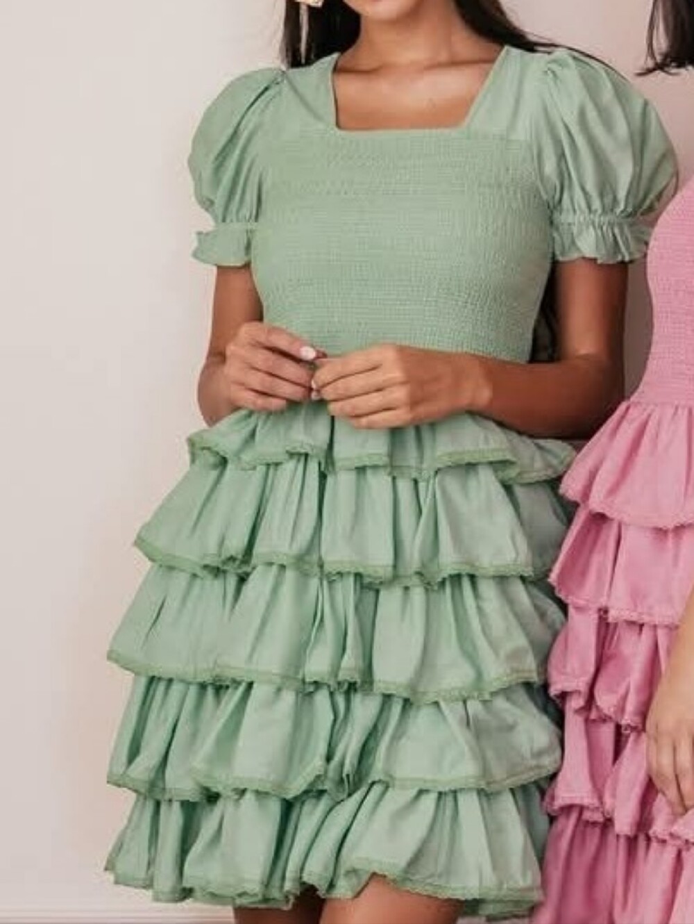 JessaKae Mint Smocked Bodice